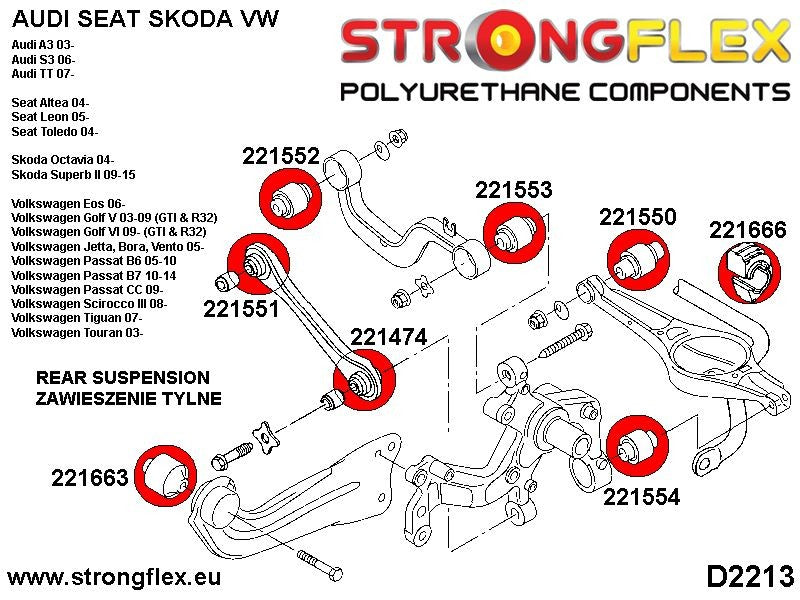 221666B: Silentblock de barra estabilizadora trasera