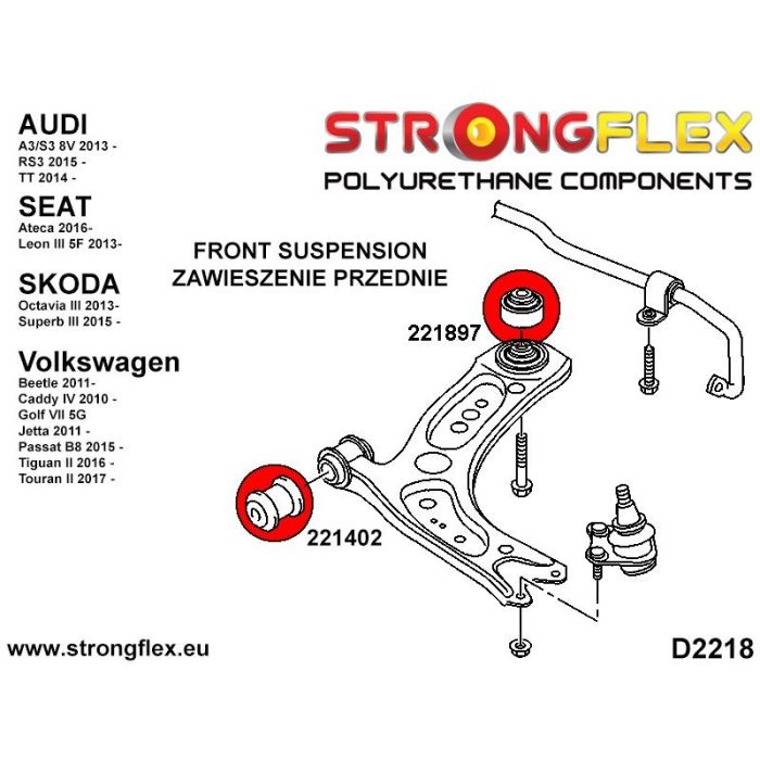221897B: Frontal wishbone bush - rear