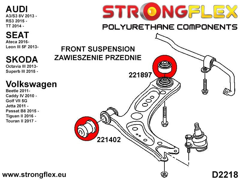 221897B: Silentblock trasero de brazo inferior delantero