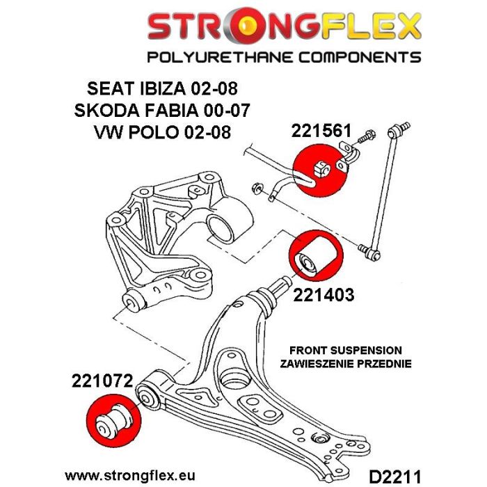 226223B: Front suspension bush kit