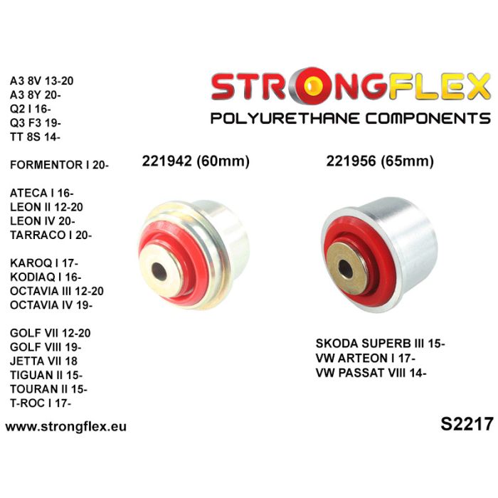 226228A: Full SPORT suspension bushing kit for Audi Cupra Seat Skoda Volkswagen FWD