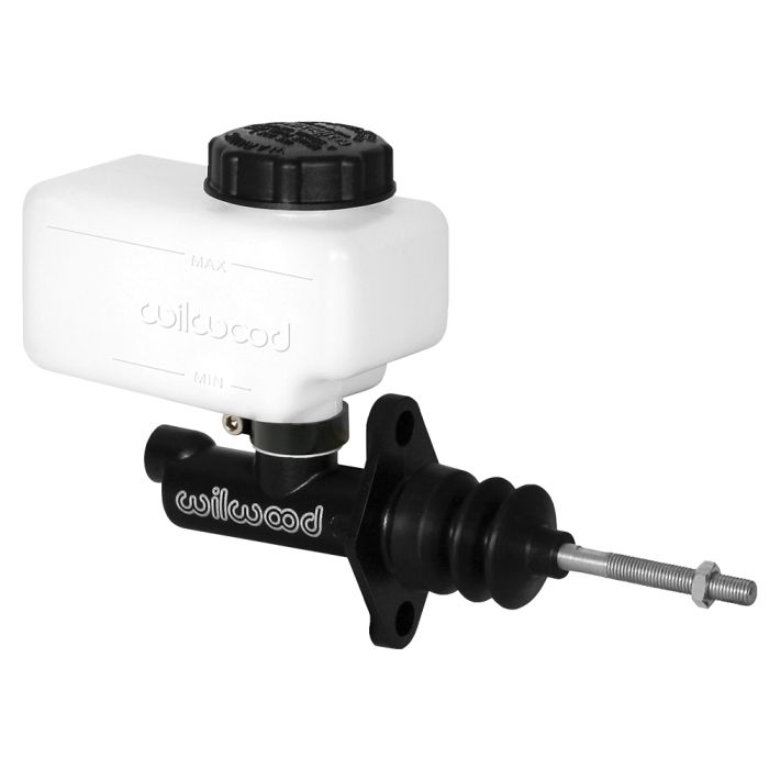 Salida tipo banjo para cilindro maestro Wilwood 260-13621 compacta con brida remota y montaje en soporte.