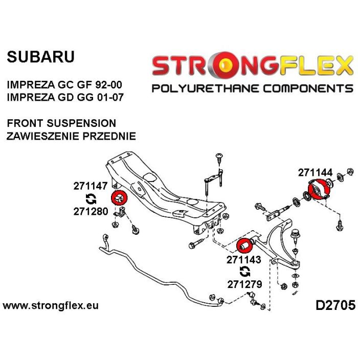 271279A: Front suspension arm front bush SPORT