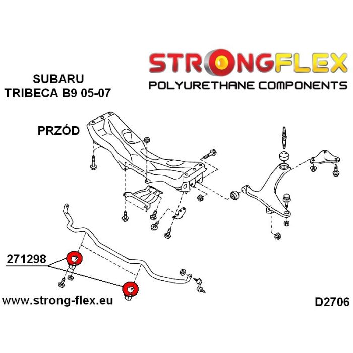 271298A: 25mm Front anti roll bar bush SPORT