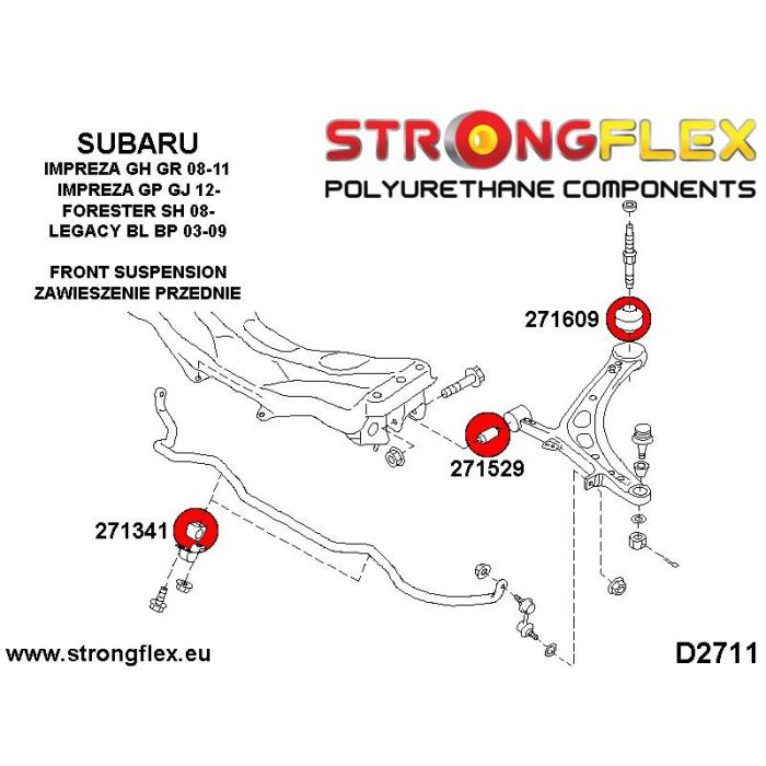 271529A: Front lower wishbone front bush SPORT