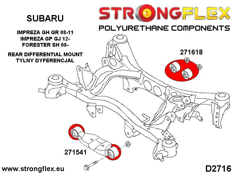271618A: Silentblock de montaje trasero del diferencial trasero SPORT