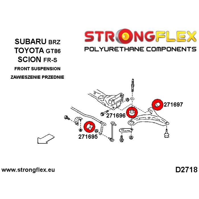 271697A: Rear front wishbone bush SPORT