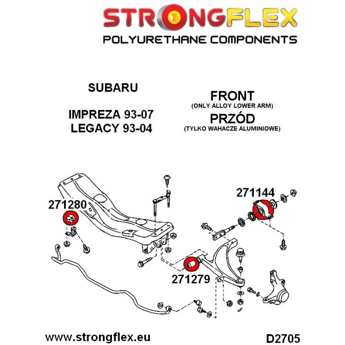 276081B: Front suspension bush kit