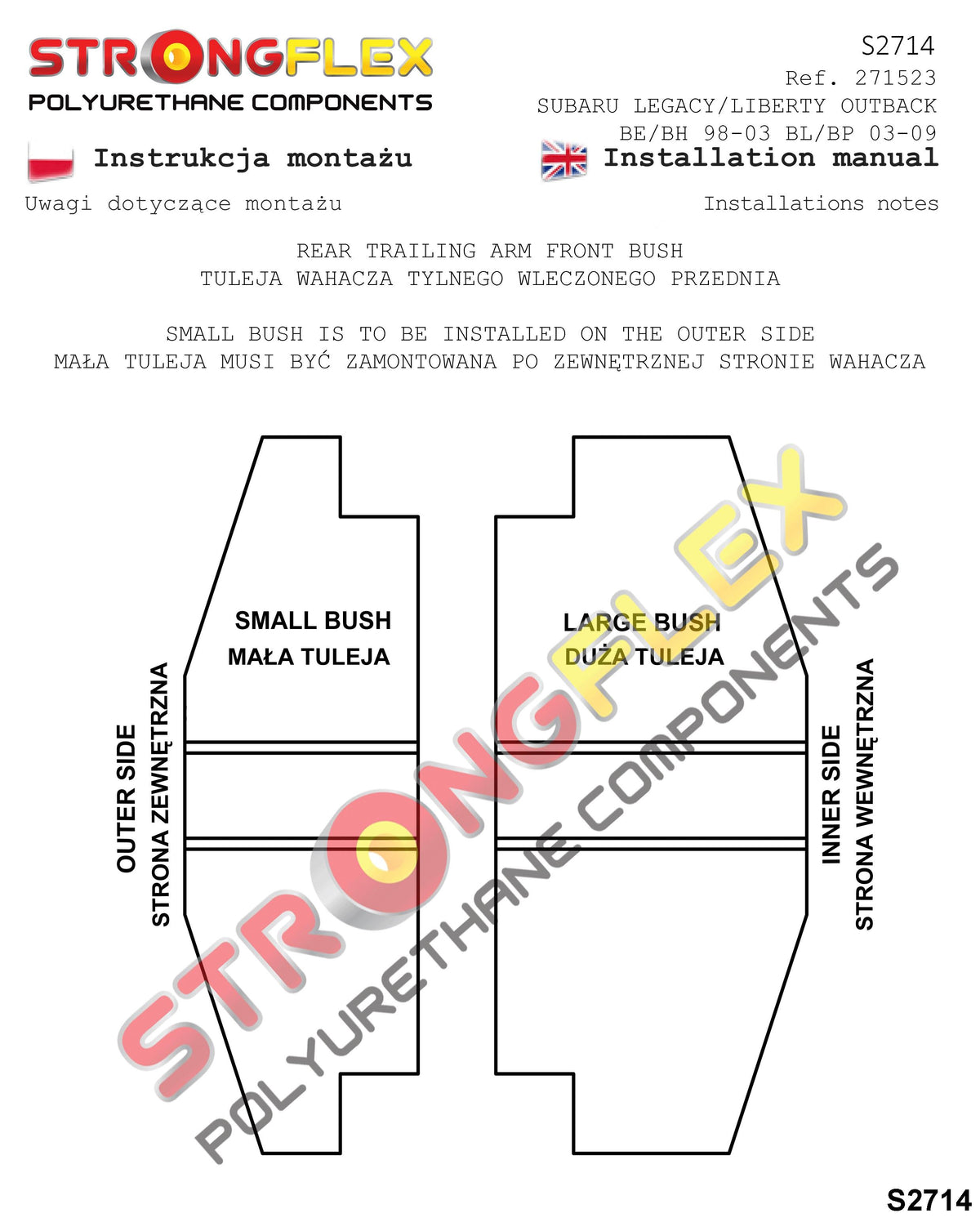 276159A: Kit completo de silentblocks de suspensión trasera SPORT