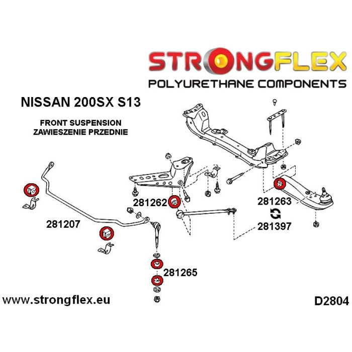 281262B: Front lower radius arm to chassis bush