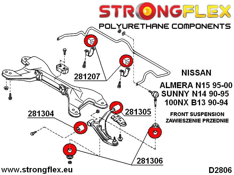 281305B: Silentblock trasero del trapecio delantero