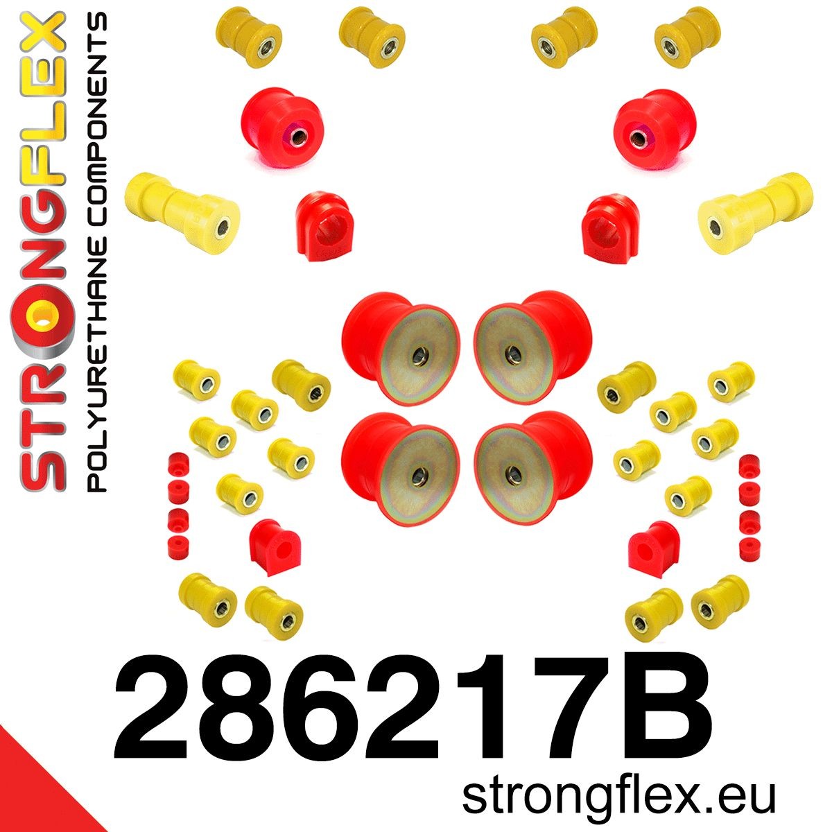 286217B: Kit completo de silentblocks de suspensión R33 R34