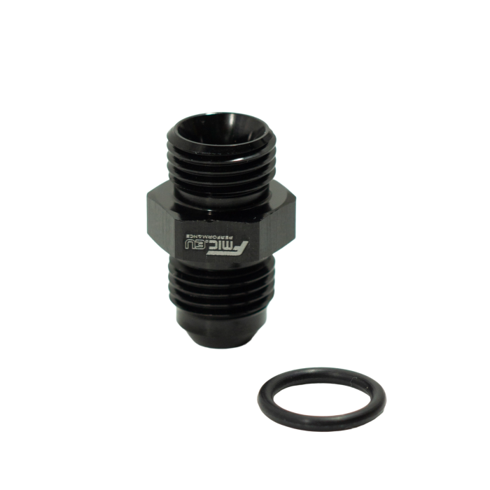 Adaptador de conexión de manguera JIC AN6 ORB macho a AN6 macho, color negro.