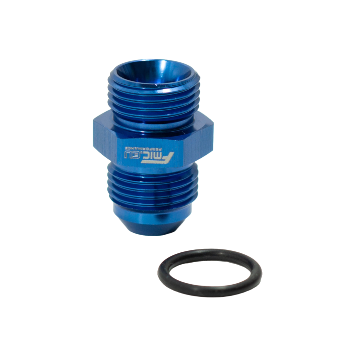 Adaptador de conexión de manguera JIC AN8 ORB macho a AN8 macho azul