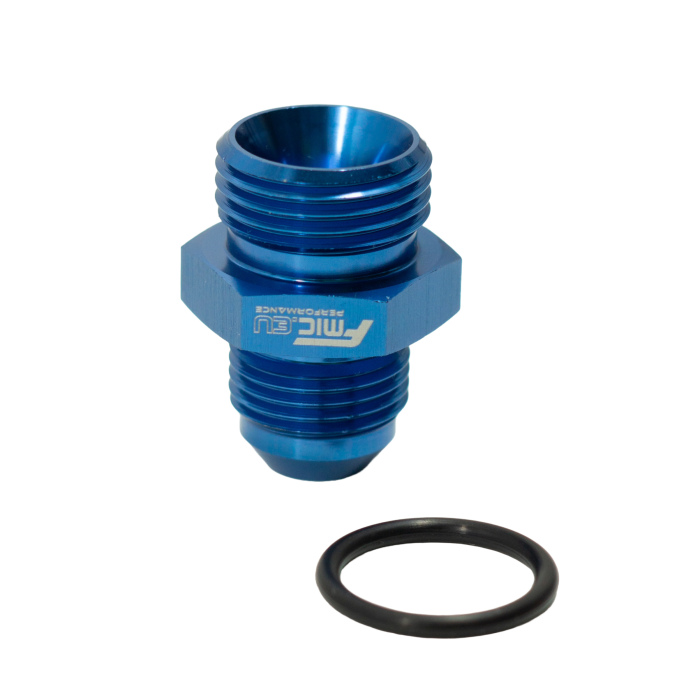 Adaptador de conexión de manguera JIC AN10 macho ORB a AN8 macho, color azul.