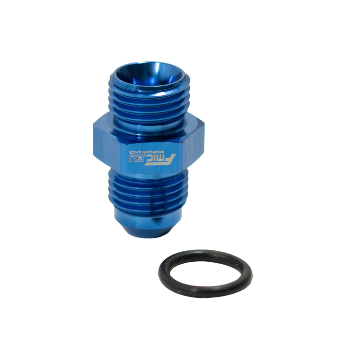 Adaptador de conexión para manguera AN6 ORB macho a AN6 macho JIC azul