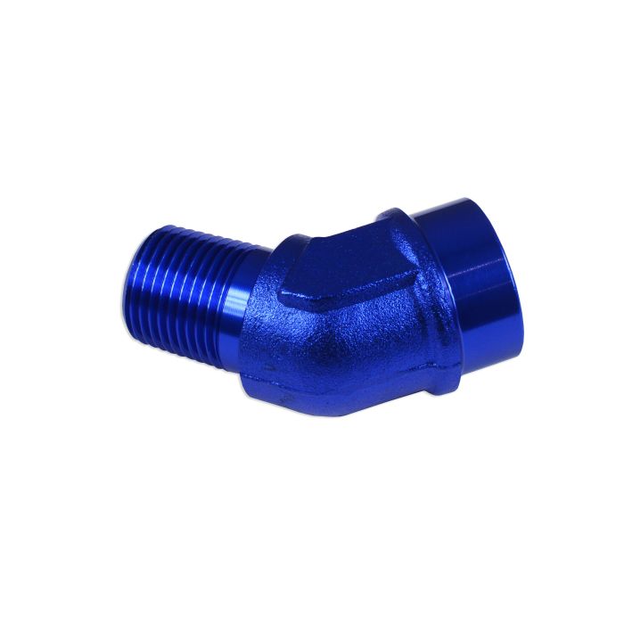 3/8 NPT adapter, 45" female-male coupling, blue.