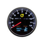 Indicador automático de 60 mm: 4 en 1 para temperatura, voltaje y presión de gases de escape (EGT).
