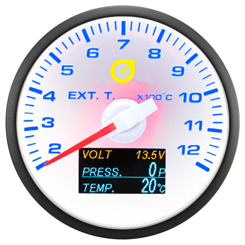 Auto Gauge 60 mm - Manómetro 4en1 EGT, voltaje, presión y temperatura