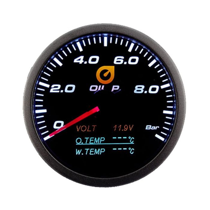 Indicador automático de 60 mm - 4 en 1: presión de aceite, voltaje, temperatura de aceite y agua.