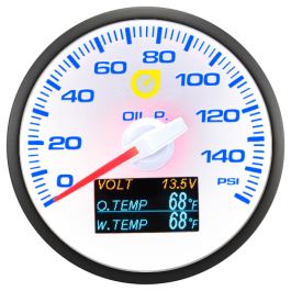 Auto Gauge 60mm - 4in1 Oil pressure voltage water & oil temperature Gauge