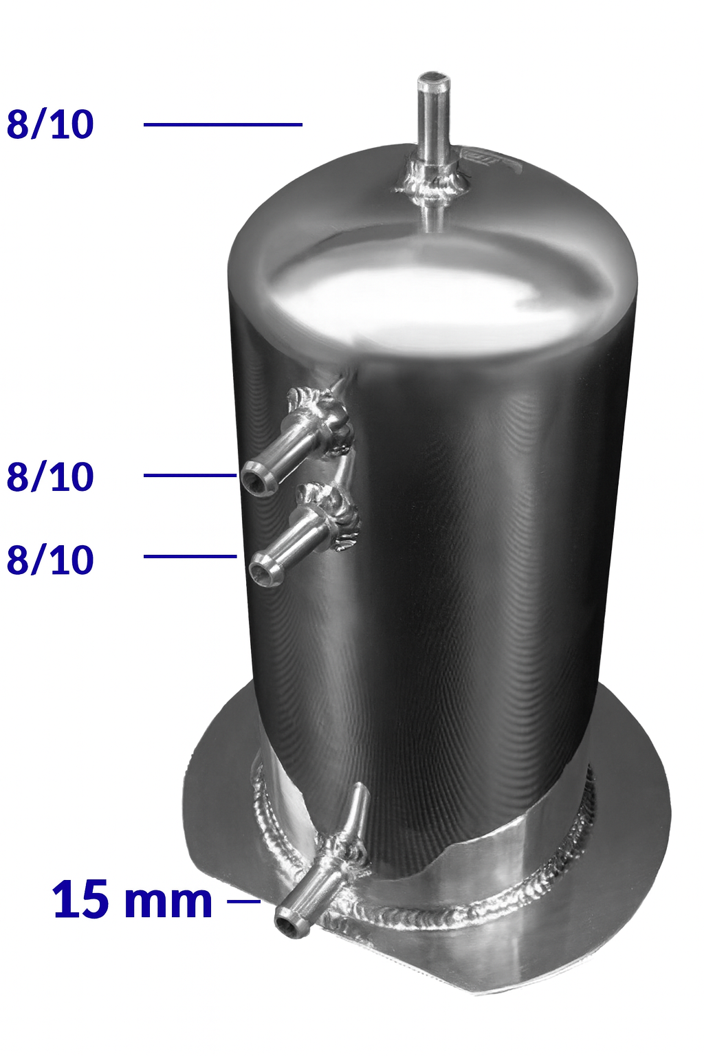 SURGE TANK (SWIRL POT) 2,5 L RACORES 8 mm/15 mm
