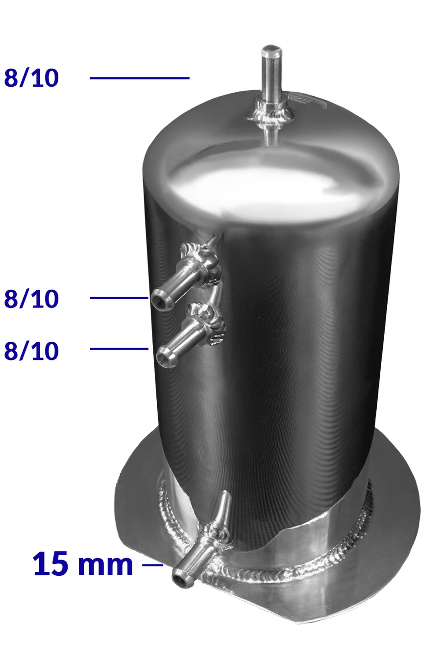SURGE TANK (SWIRL POT) 2.5 L 8 mm/15 mm CONNECTIONS