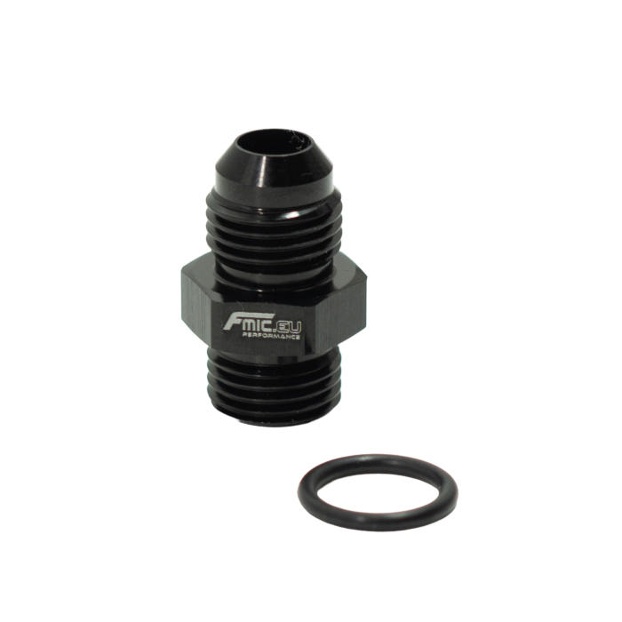 Adaptador de conexión de manguera JIC AN6 ORB macho a AN6 macho, color negro.