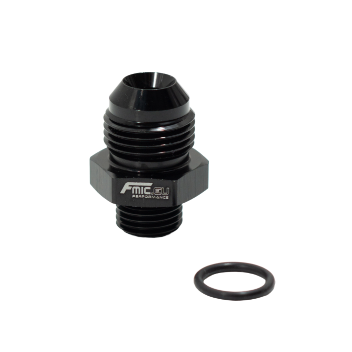 Adaptador de conexión de manguera JIC AN6 ORB macho a AN8 macho, color negro.