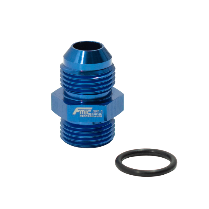 Adaptador de conexión de manguera JIC AN8 ORB macho a AN8 macho azul