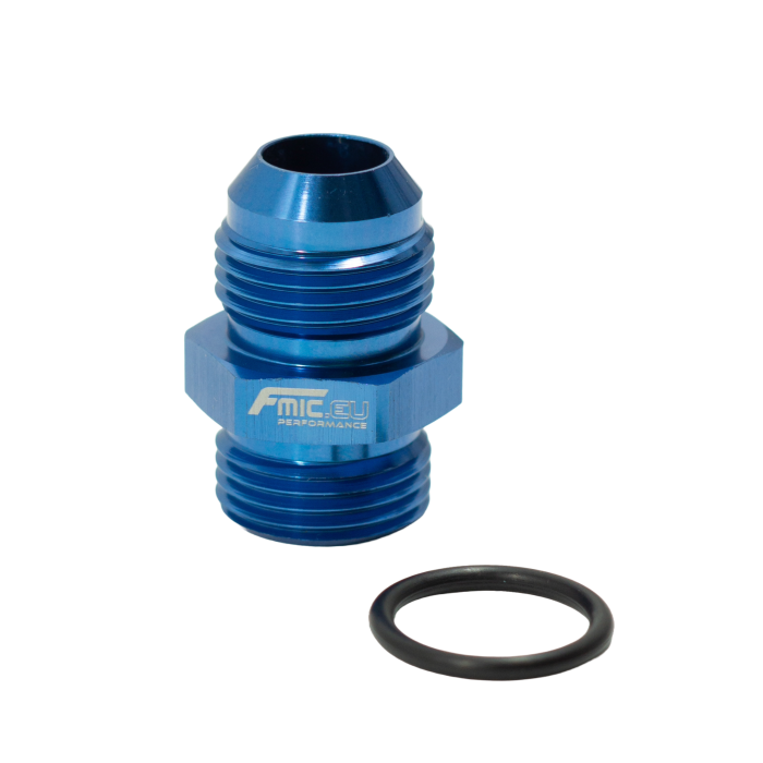 Adaptador de conexión de manguera JIC AN10 macho ORB a AN10 macho, color azul