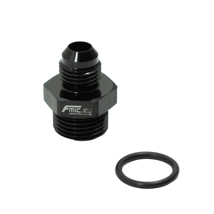 Adaptador de conexión de manguera JIC AN8 ORB macho a AN6 macho, color negro.