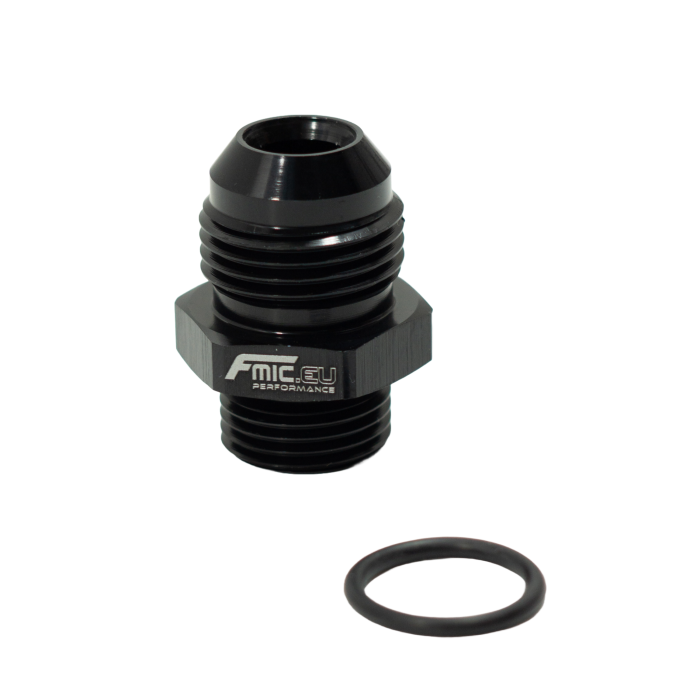 Adaptador de conexión de manguera JIC AN8 ORB macho a AN10 macho, color negro.