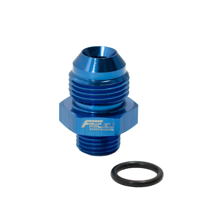 JIC AN6 ORB Male to AN8 Male Hose Fitting Adapter Blue