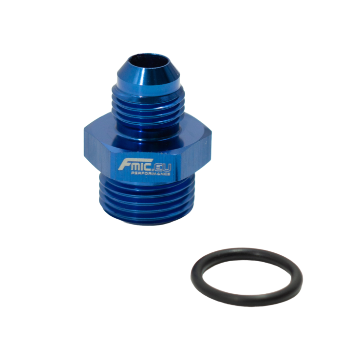 Adaptador de conexión de manguera JIC AN8 ORB macho a AN6 macho azul