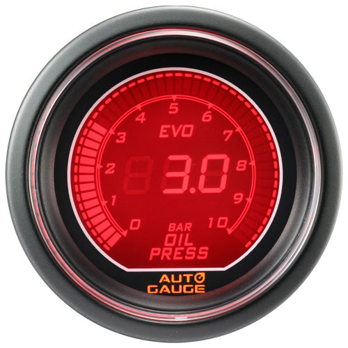 Auto Gauge 52 mm - Manómetro digital de presión de aceite con sensor eléctrico