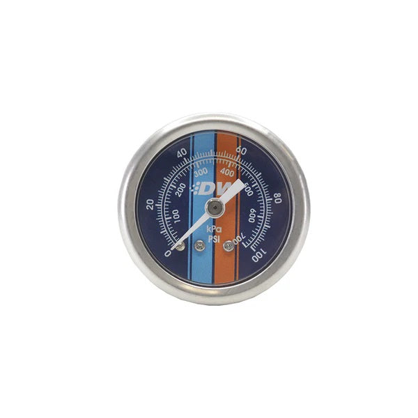 Manómetro de presión de combustible DeatschWerks - Esfera azul con logotipo DW