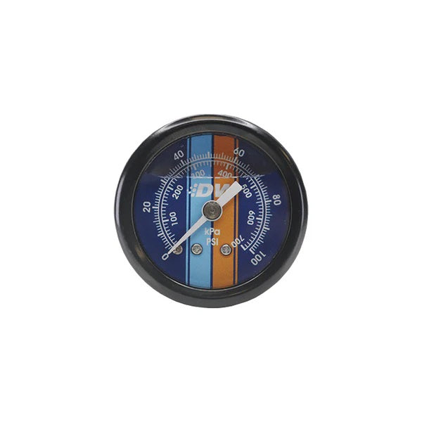 Manómetro de presión de combustible DeatschWerks - Esfera azul con líquido y logotipo DW
