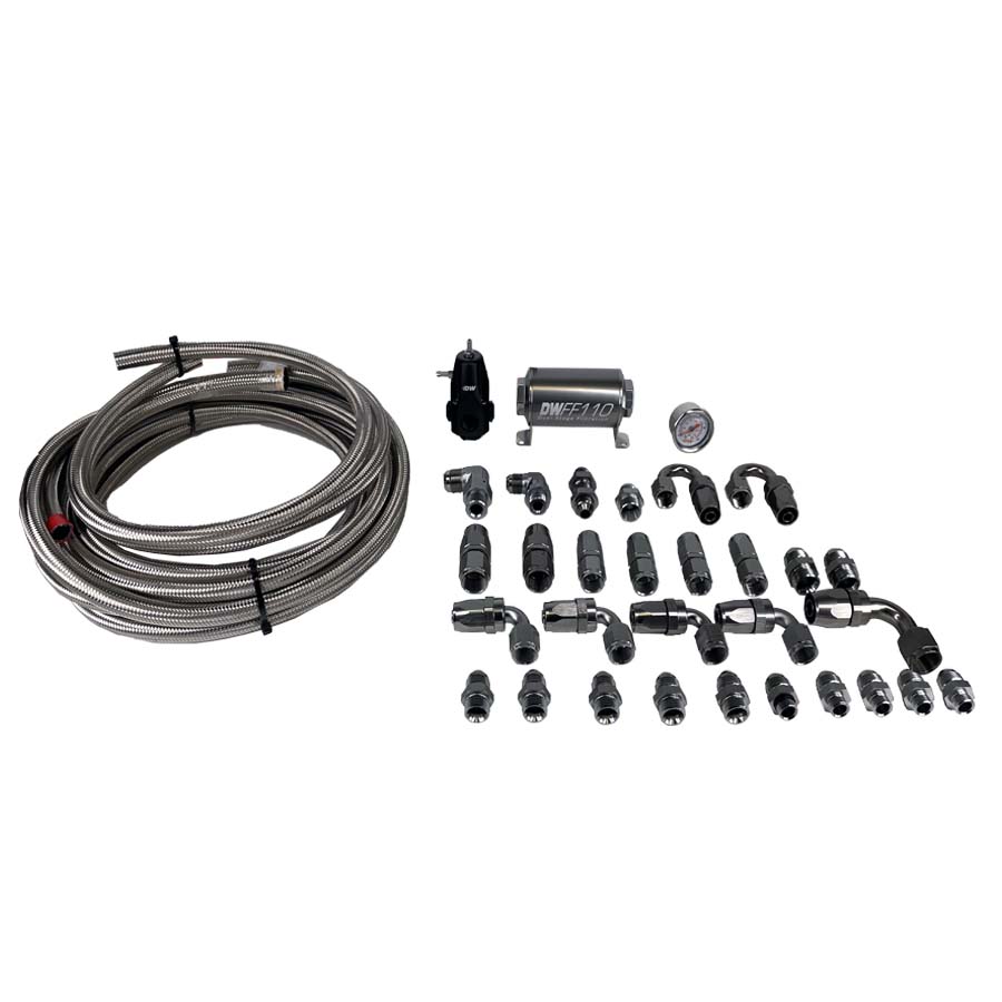 Soporte de bomba DeatschWerks serie X3 kit de instalación PTFE con alimentación -8AN y retorno -6AN para Ford F-150 Lightning 1999-2004