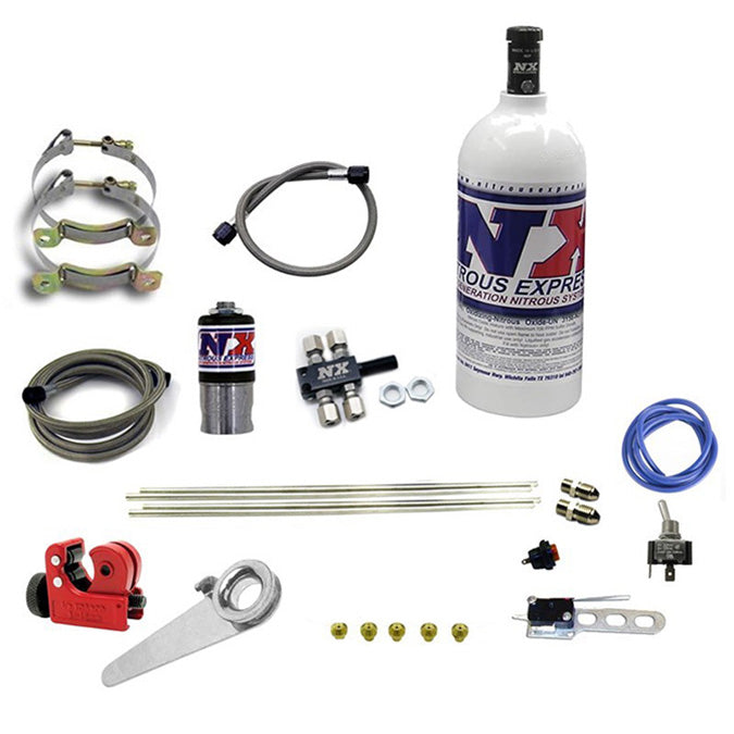 Sistema seco de 4 cilindros para moto Nitrous Express NX 62000-2.5P con botella de 2,5 lb