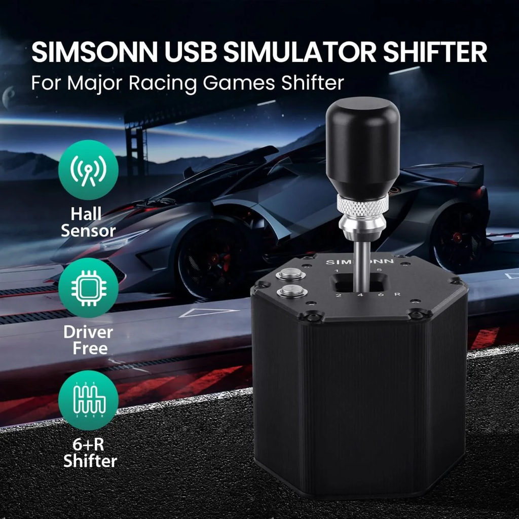 Cambio de marchas SIMSONN 6+R en H PC USB Simulador Simracing