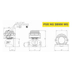 Válvula de descarga Pulsar PSR de nueva generación, 38 mm, 2 tornillos, externa, color plata.