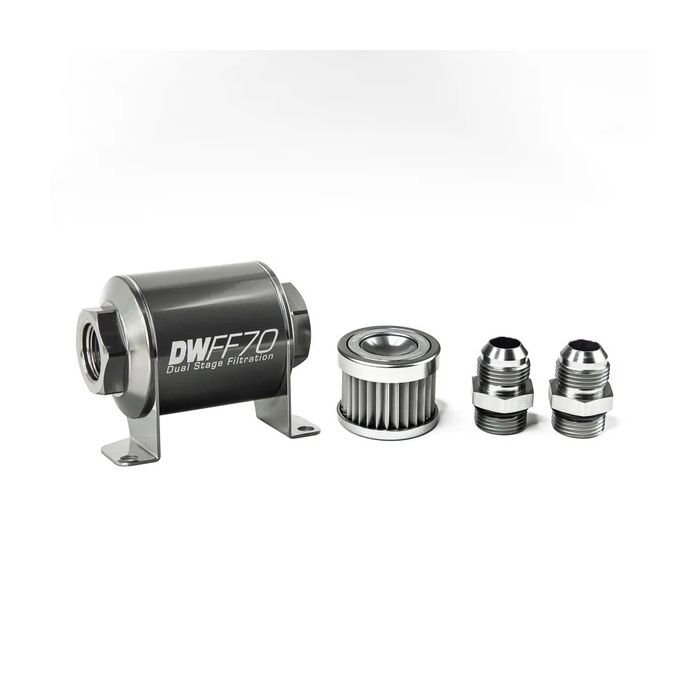 Kit de filtro de combustible en línea DeatschWerks -10AN 5 micras 70 mm