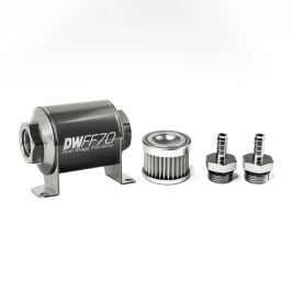 Kit de filtro de combustible en línea DeatschWerks, 5/16 pulg., conexión de 5 micras, 70 mm