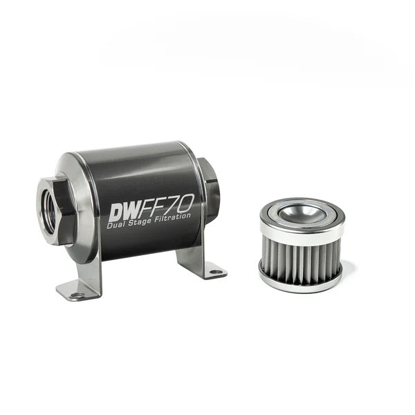Kit de filtro de combustible en línea DeatschWerks de 5 micras y 70 mm