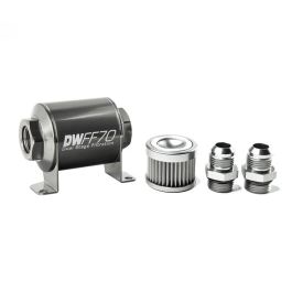 Kit de filtro de combustible en línea DeatschWerks -10AN 10 micras 70 mm