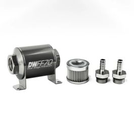 Kit de filtro de combustible en línea DeatschWerks de 3/8 pulg., 10 micras, 70 mm
