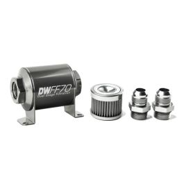 Kit de filtro de combustible en línea DeatschWerks - 10AN 40 micras 70 mm