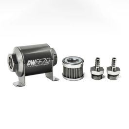 Kit de filtro de combustible en línea DeatschWerks de 5/16 pulgadas, 40 micras, 70 mm