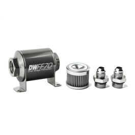 Kit de filtro de combustible en línea DeatschWerks -8AN 40 micras 70 mm